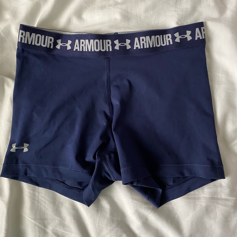 Navy under armour navy spandex shorts